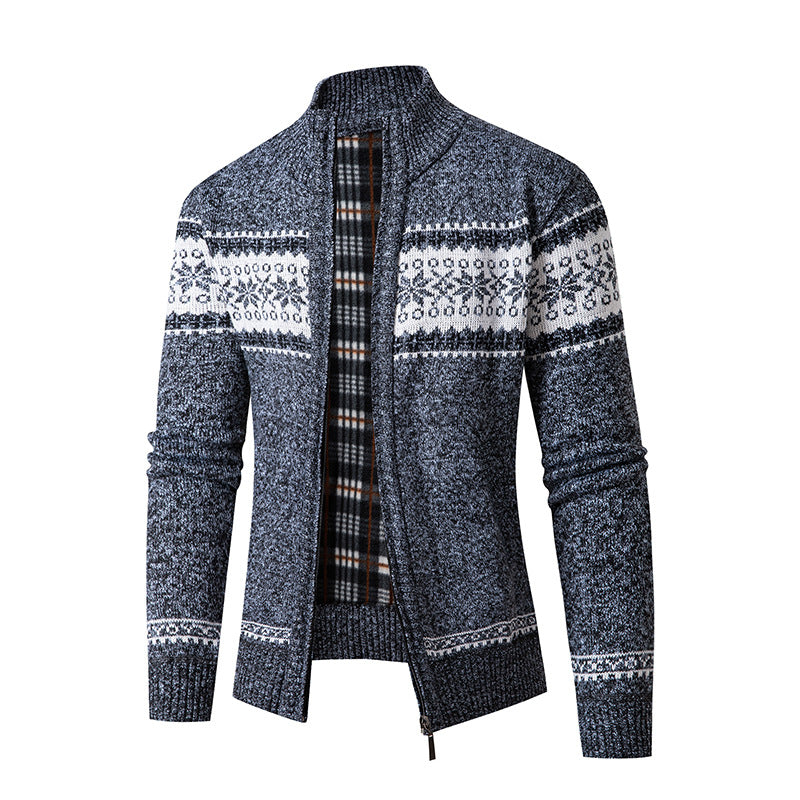 Men's cardigan with high collar and modern zipper Lisslune