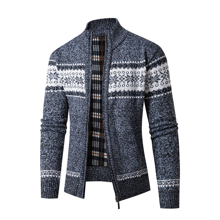 Men's cardigan with high collar and modern zipper Lisslune