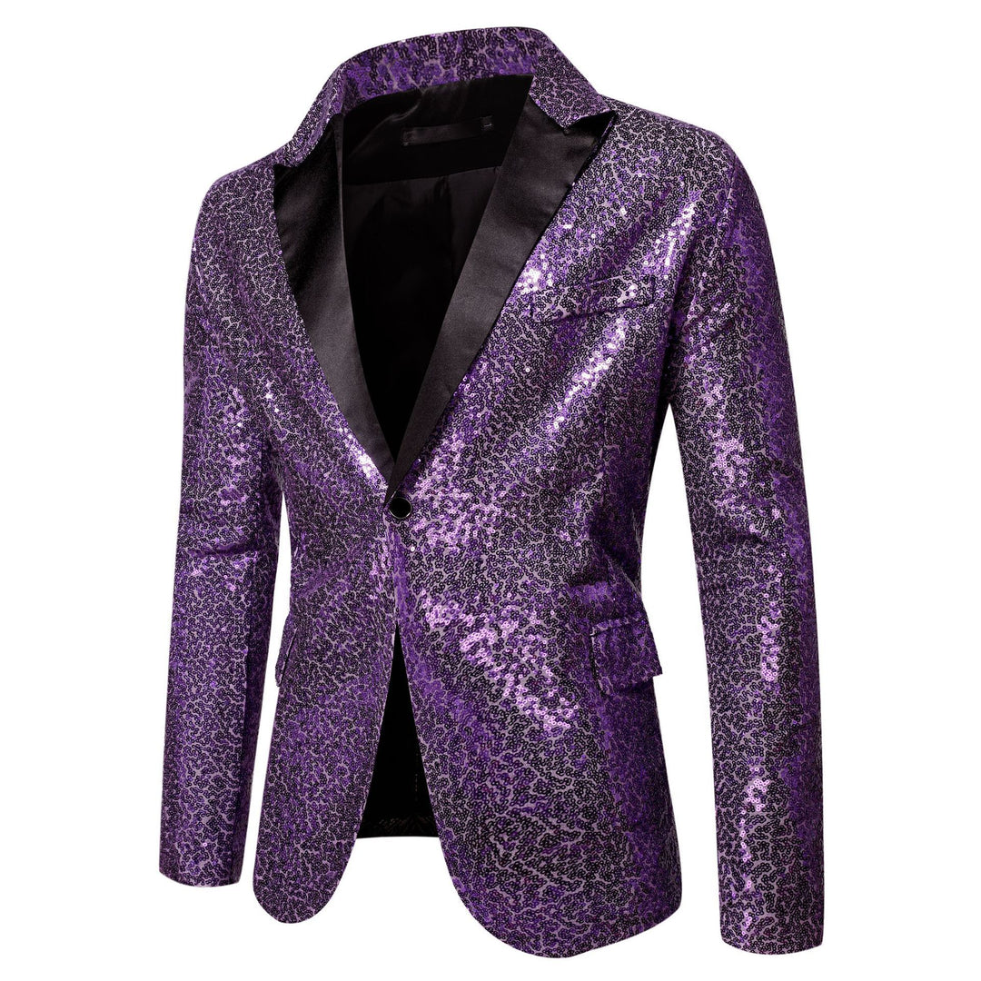 Men's extravagant glitter tuxedo jacket with black satin lapels Lisslune