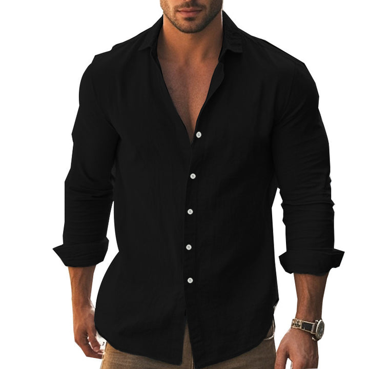Men's long sleeve shirt with modern cut and elegant button placket Lisslune