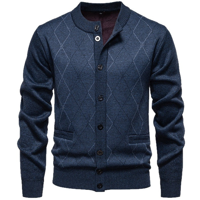Men's stylish cardigan with diamond-shaped pattern Lisslune