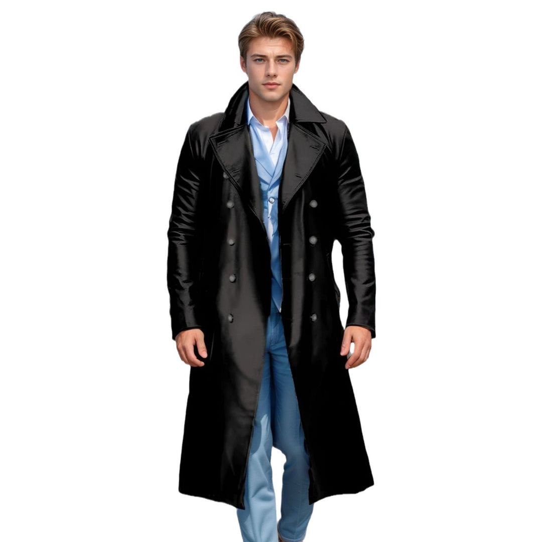 Men's Elegant and Shiny Trench Coat Lisslune
