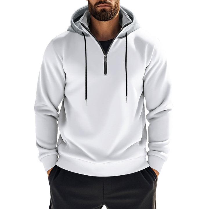 Men's sporty hoodie with zipper and contrasting sleeves Lisslune