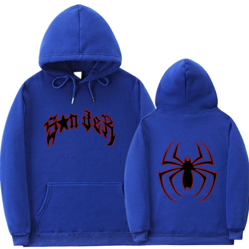 Women's hoodie with striking spider motif and coarse lettering Lisslune