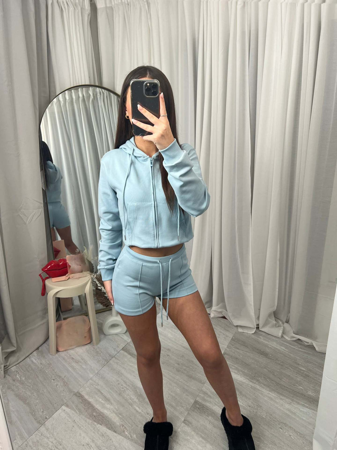 Women's sporty crop top and shorts set Lisslune