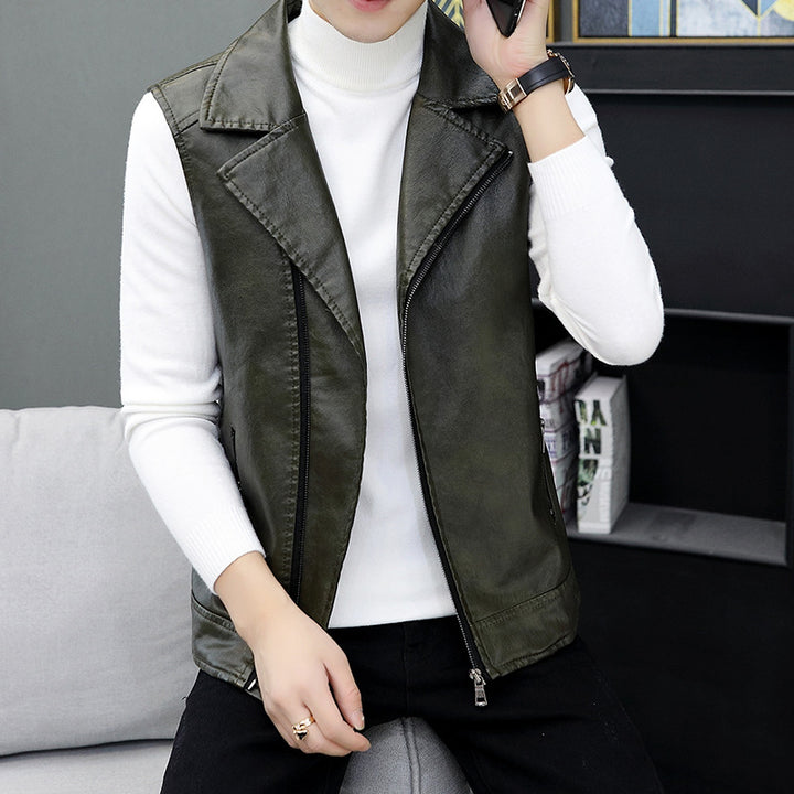 Men's Casual Synthetic Leather Vest Lisslune