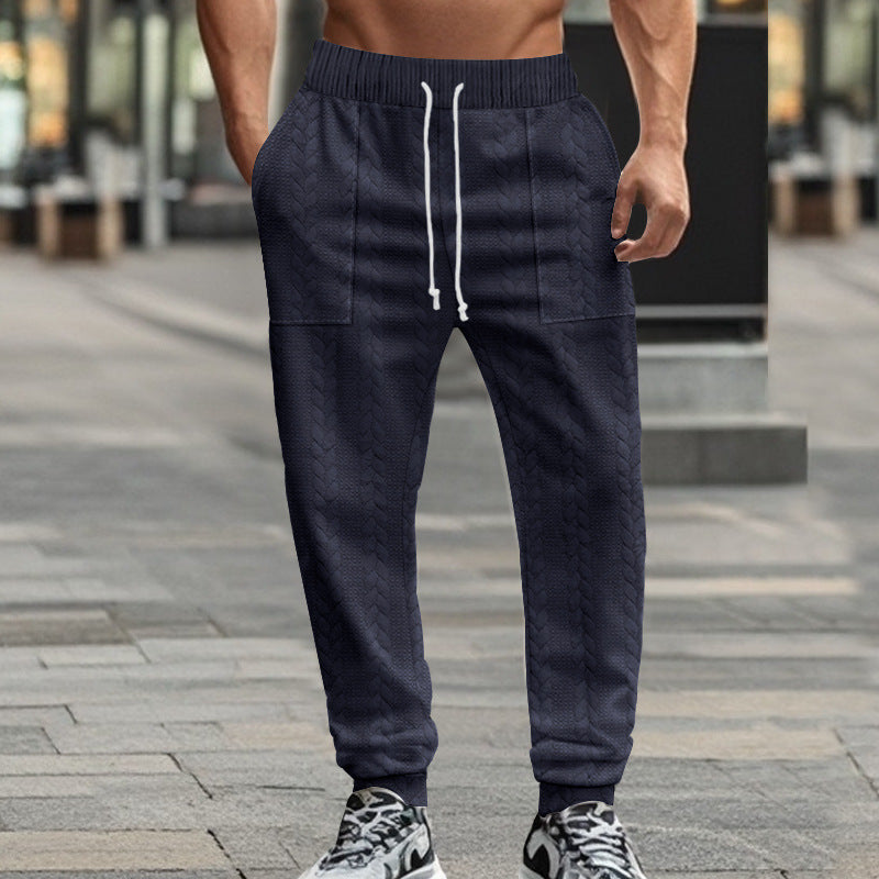 Men's comfortable joggers with textured design and elastic waistband Lisslune