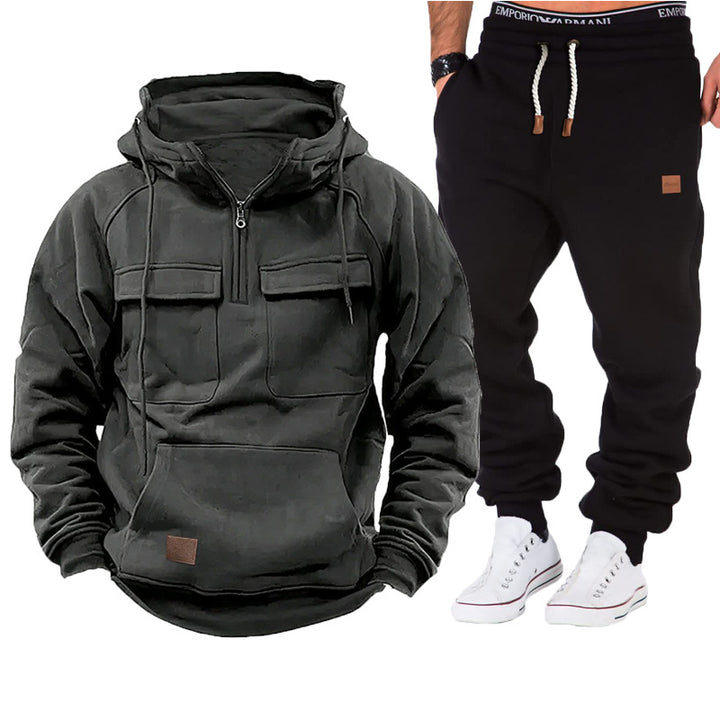 Men's functional hoodie with full-length zipper and practical pockets Lisslune