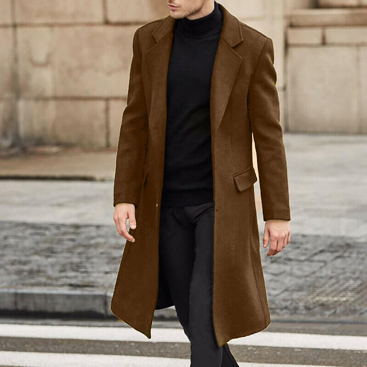 Men's elegant, classic long coat with structured cut Lisslune