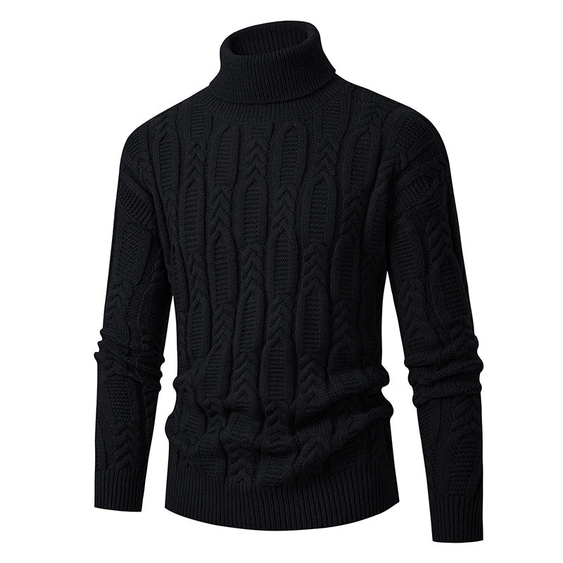 Men's High-Quality Turtleneck Sweater with Pattern Lisslune
