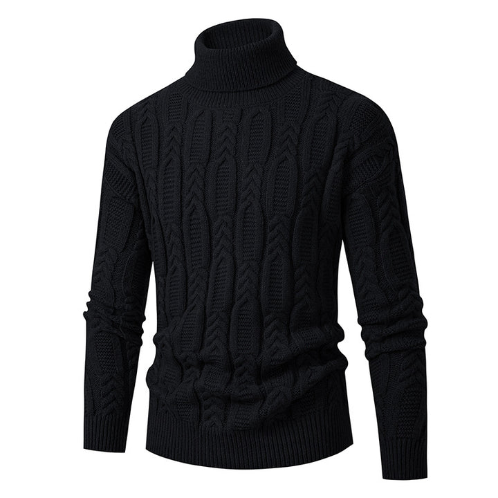 Men's High-Quality Turtleneck Sweater with Pattern Lisslune