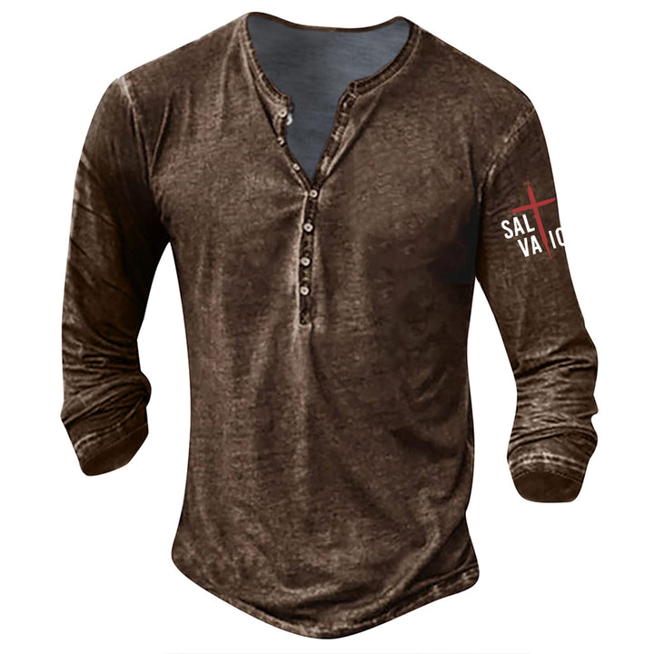 Men's casual long-sleeve shirt with button placket Lisslune