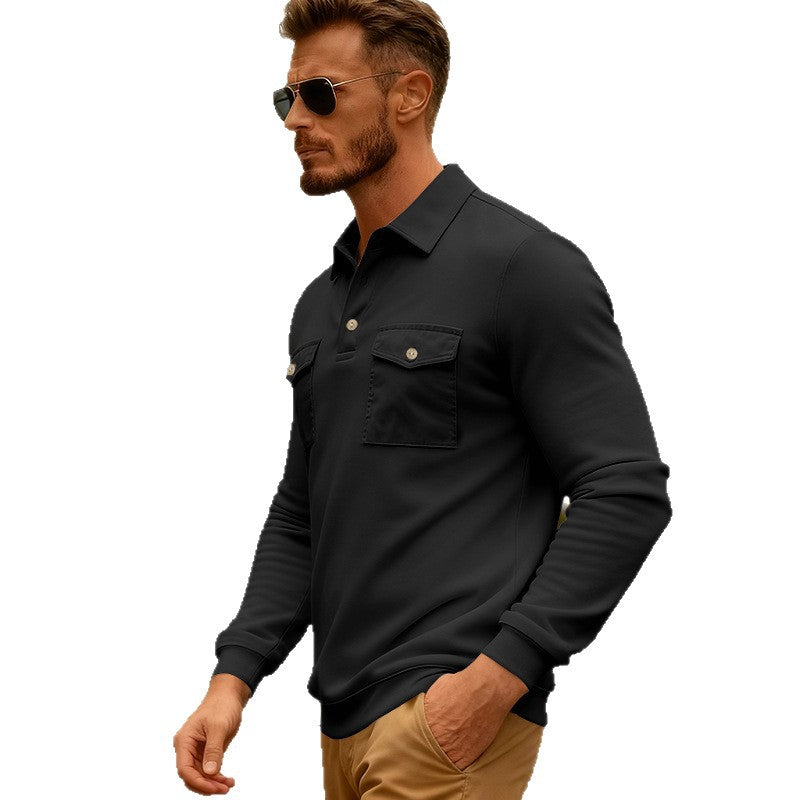 Men's elegant polo shirt with practical breast pockets and high-quality cotton blend Lisslune
