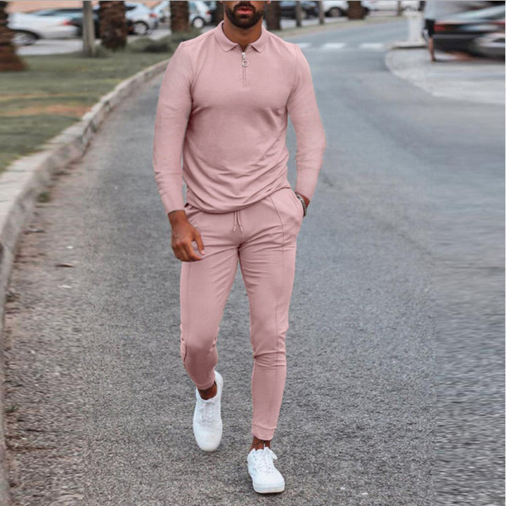 Men's sporty set with modern stand-up collar and functional zipper Lisslune