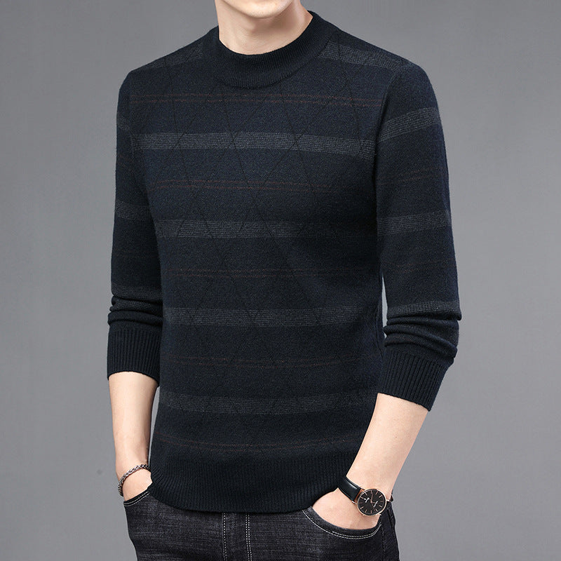 Men's Sweater Made Of High-Quality Wool with Modern Diamond Pattern Lisslune