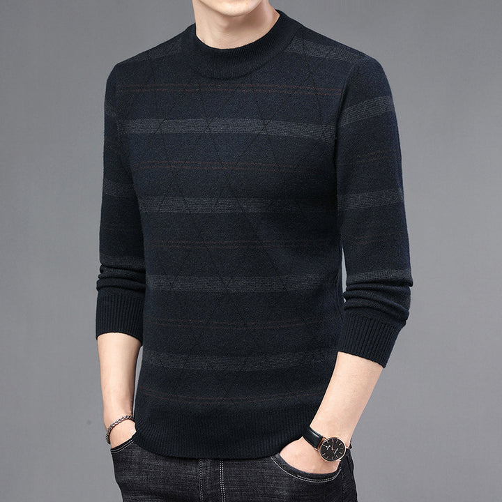 Men's Sweater Made Of High-Quality Wool with Modern Diamond Pattern Lisslune