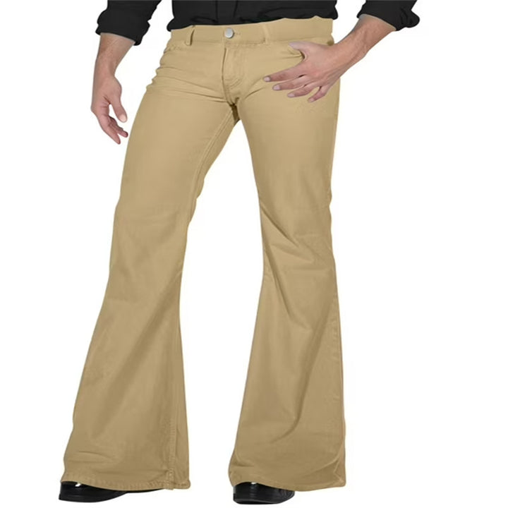 Men's fashionable flared pants with high waist and elastic material Lisslune