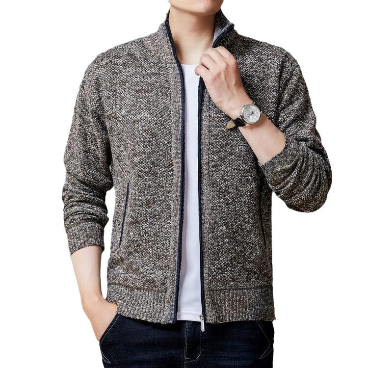 Men's cardigan with modern zipper and high collar Lisslune