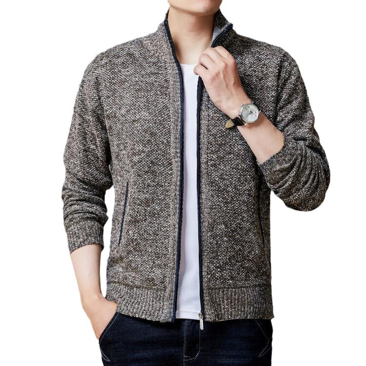 Men's cardigan with modern zipper and high collar Lisslune
