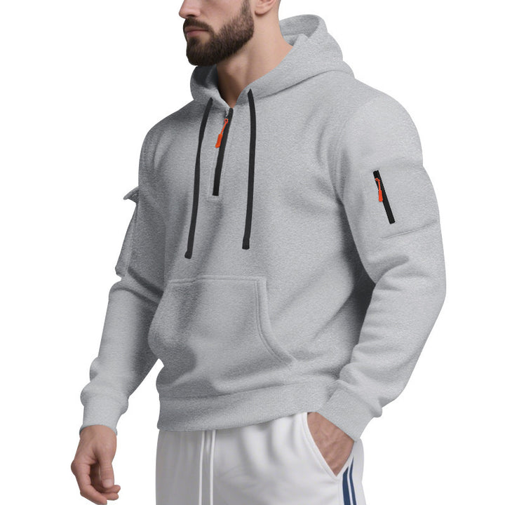 Men's sports hoodie with practical zipper and side pockets Lisslune