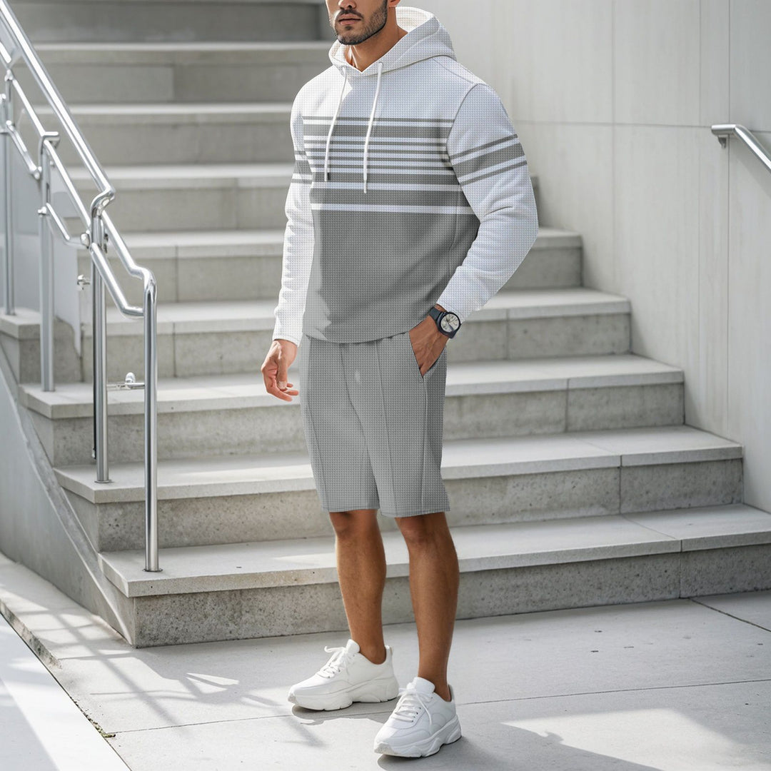 Men's sporty hoodie with textured material and modern lines Lisslune
