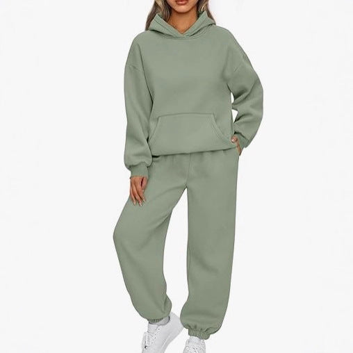 Women's casual hoodie jumpsuit made of high-quality sweat material with practical pockets Lisslune
