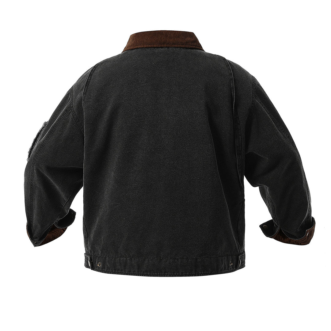 Men's urban transitional jacket with textured stand-up collar and numerous practical pockets Lisslune