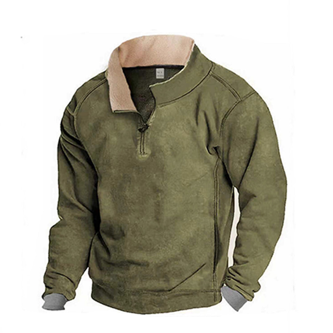 Men's fleece sweatshirt with stand-up collar Lisslune