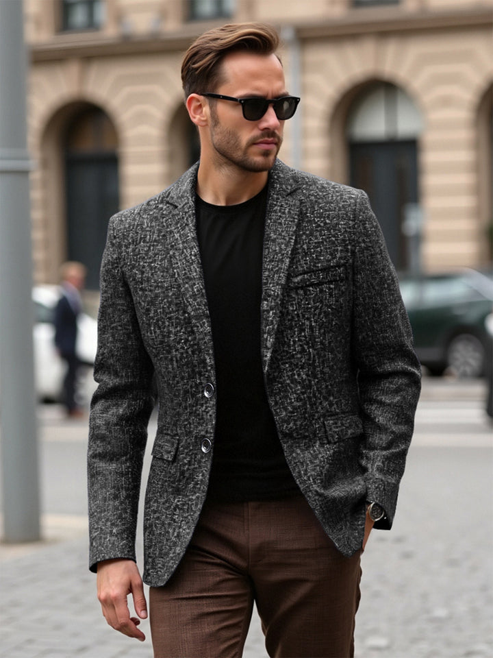 Men's elegant textured blazer with modern fabric and stylish details Lisslune