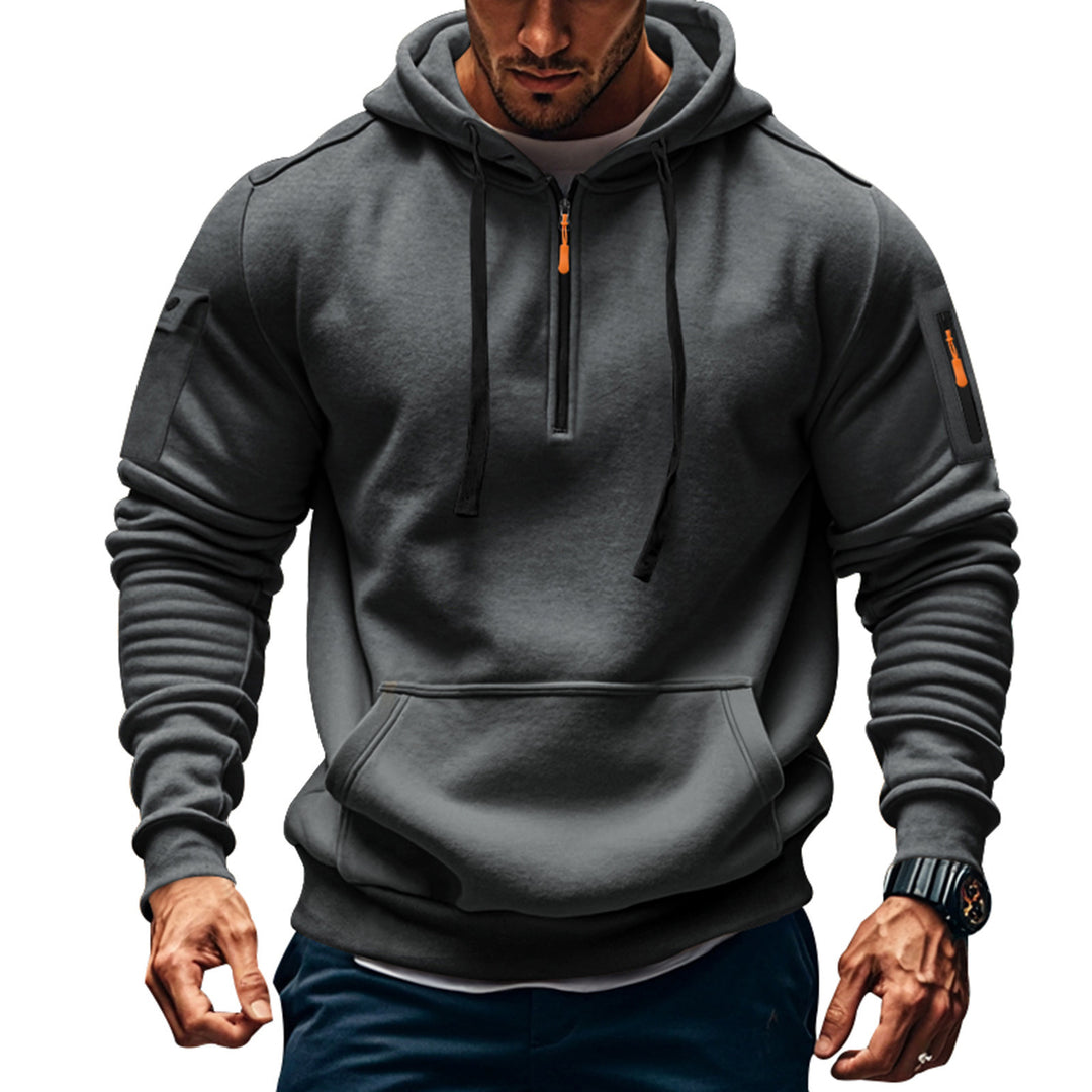 Men's sports hoodie with practical zipper and side pockets Lisslune