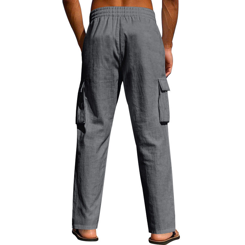 Men's casual cargo pants with elastic waistband and practical side pockets Lisslune