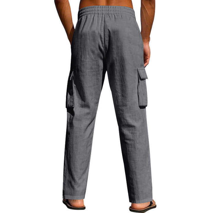Men's casual cargo pants with elastic waistband and practical side pockets Lisslune