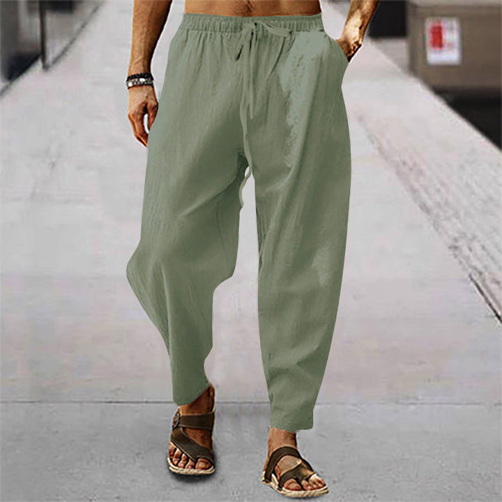 Men's lightweight and comfortable leisure pants with elastic waistband Lisslune