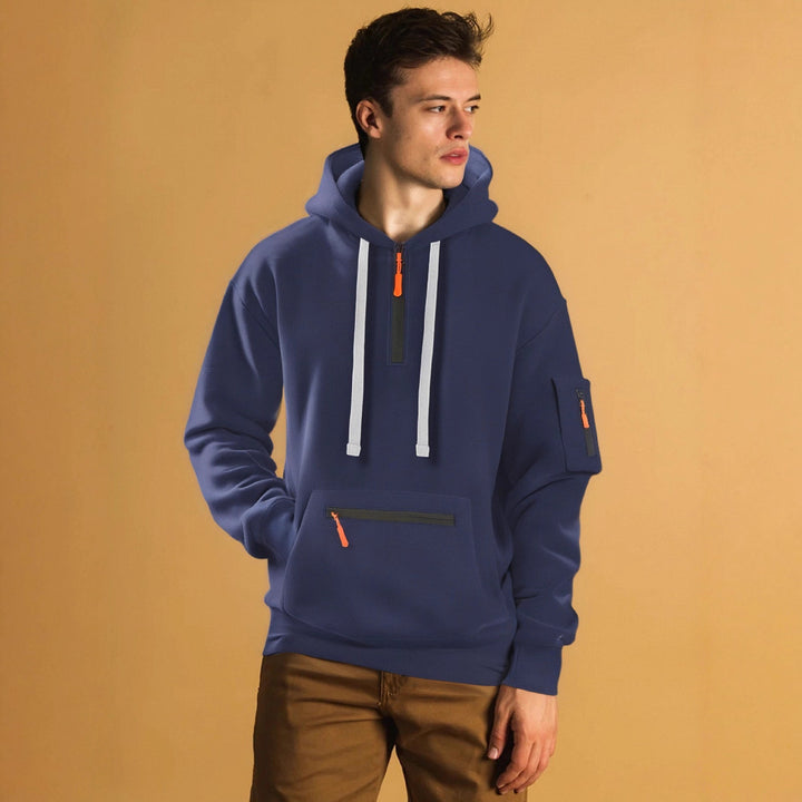 Men's sporty hoodie with practical pockets and stylish zipper Lisslune