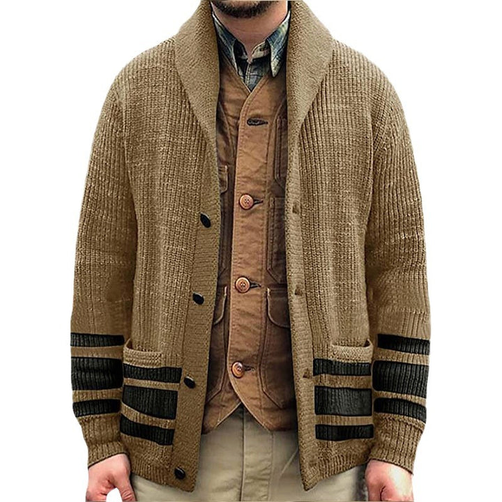 Men's cardigan with modern waffle pattern and practical pockets Lisslune