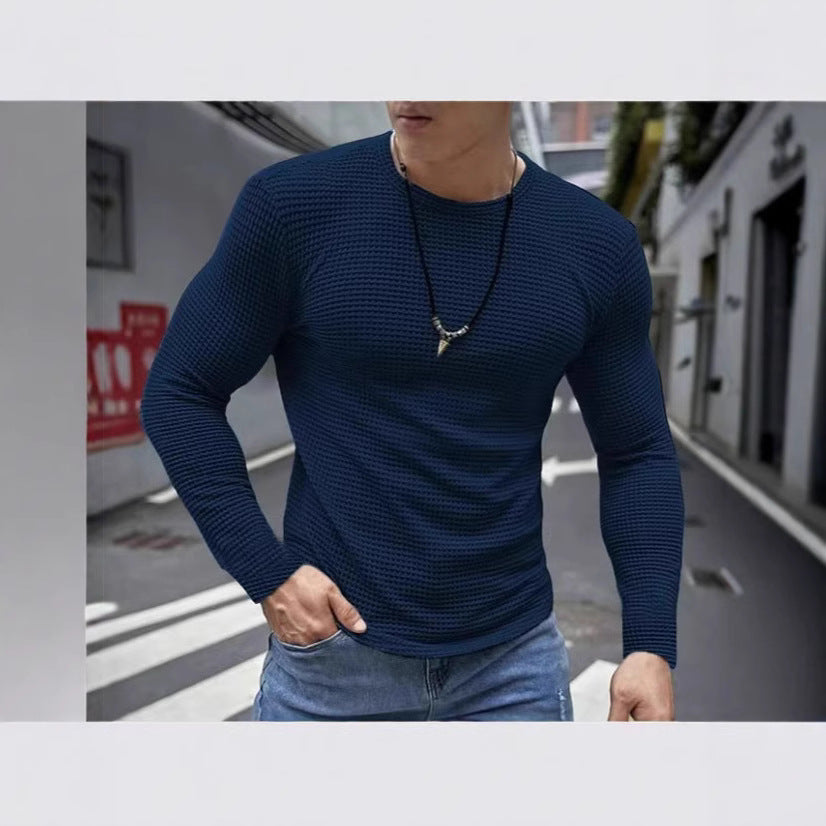 Men's long sleeve shirt with textured surface and modern fit Lisslune