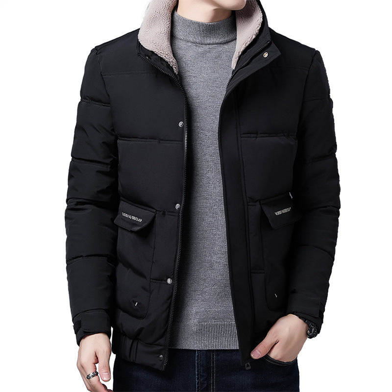 Men's quilted winter jacket with high-protective collar and practical pockets Lisslune