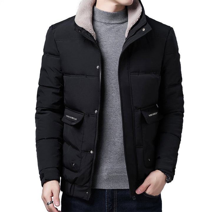 Men's quilted winter jacket with high-protective collar and practical pockets Lisslune