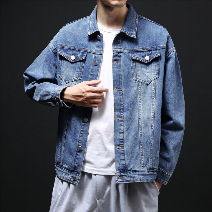 Men's classic denim jacket with contrasting seams Lisslune
