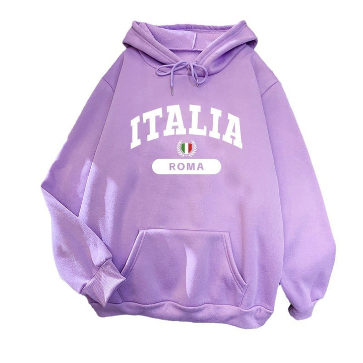 Ladies hoodie with Italy print Lisslune
