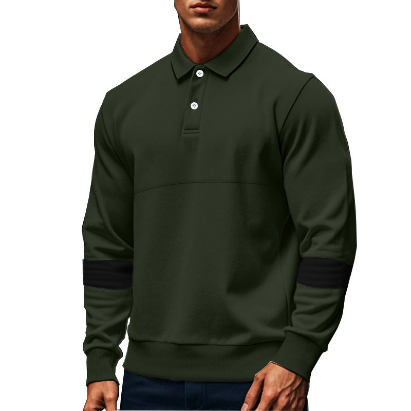 Men's Polo Sweatshirt with modern design and contrasting sleeve accents Lisslune