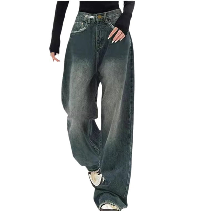 Damen weite High-Waist Jeans Lisslune