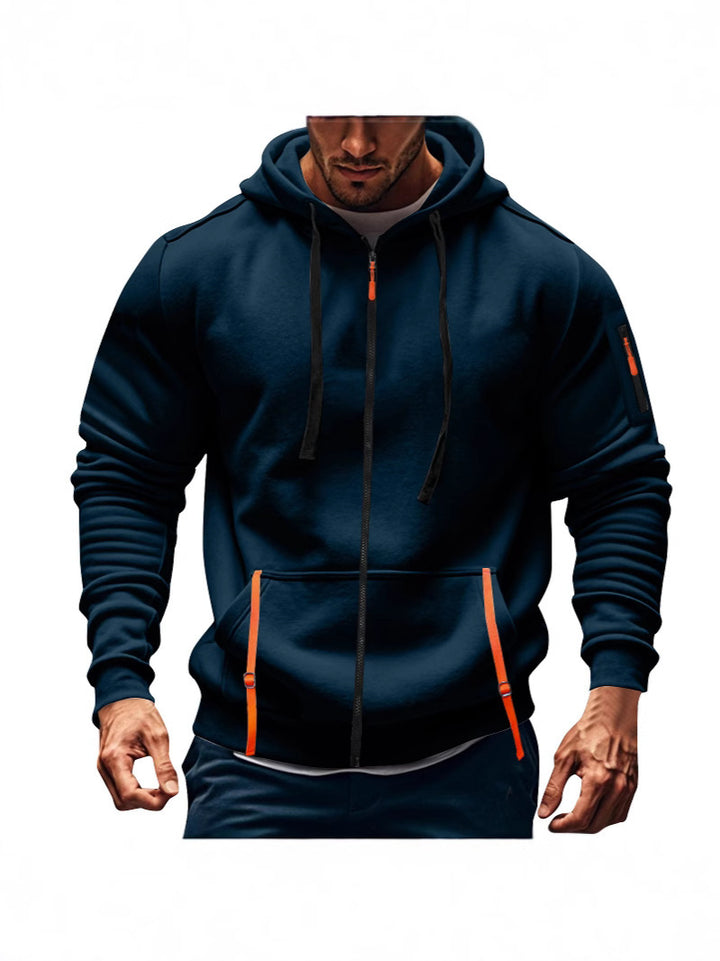 Men's sporty hoodie with practical zippered pockets Lisslune