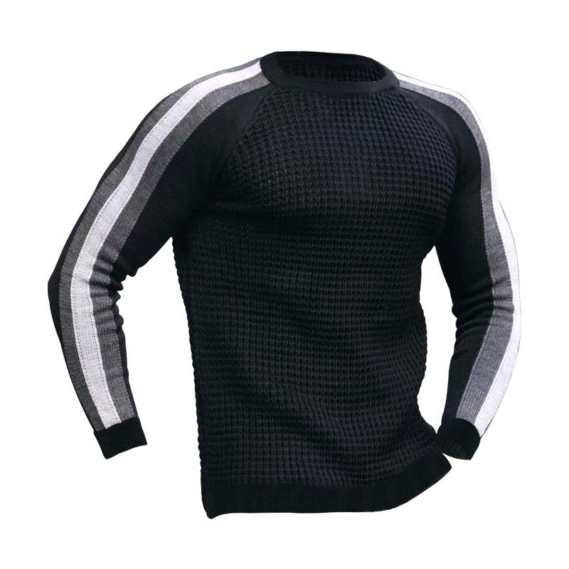 Men's knitted sweater with sporty stripes Lisslune