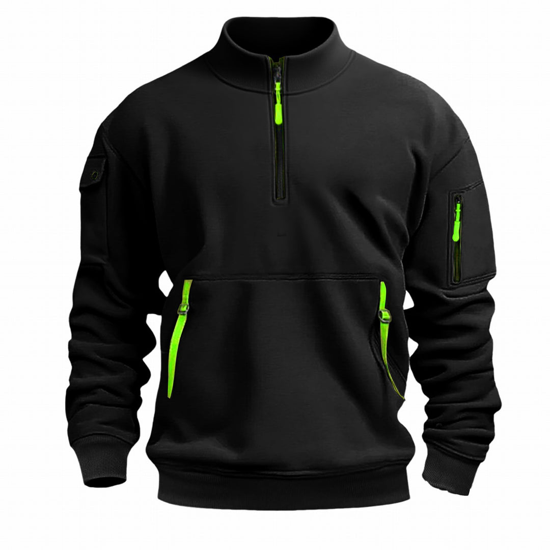 Men's functional sweater with practical zipper and four pockets Lisslune