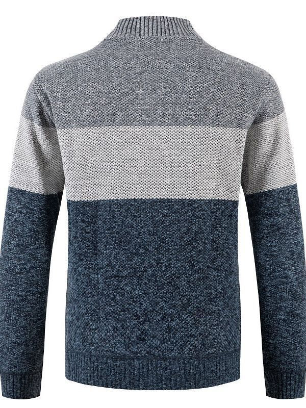 Men's fashionable cardigan with contrasting stripes and quilted inner lining Lisslune