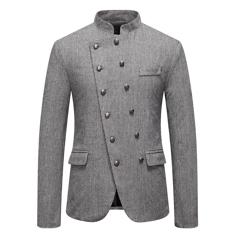 Men's double-breasted blazer with modern check pattern Lisslune