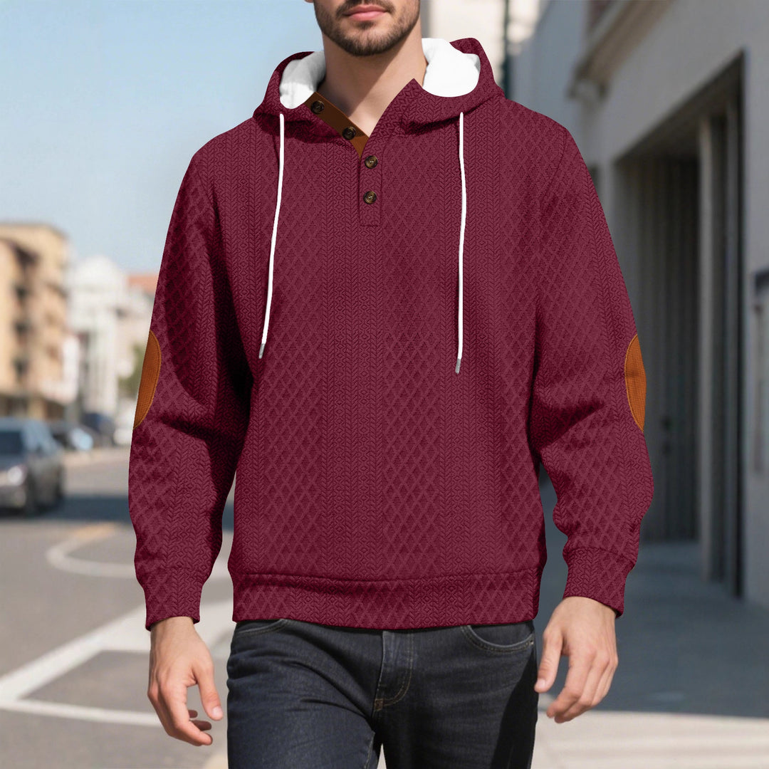 Men's casual hoodie with innovative knit structure and fashionable accents Lisslune