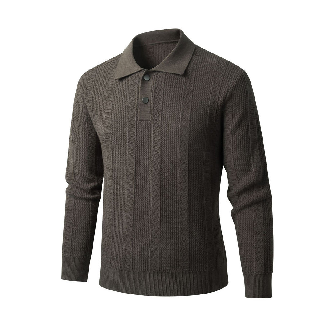 Men's Stylish Knit Sweater with Modern Collar Lisslune