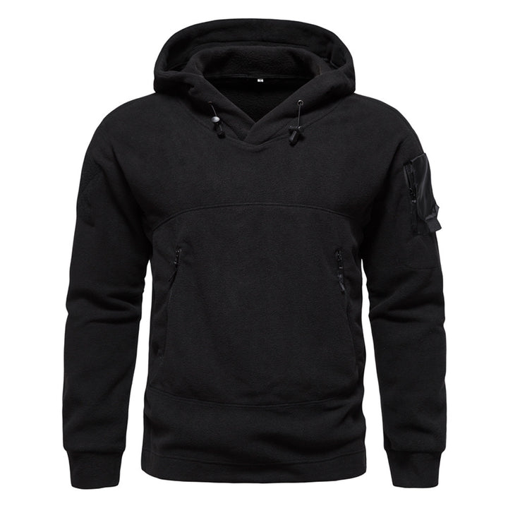 Men's modern fleece hoodie with strategically placed zip pockets Lisslune